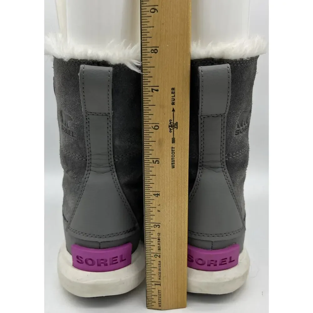 Sorel Kids Quarry Grey/Bright Lavender Explorer Lace WP Boot US 5 - Picture 5 of 13